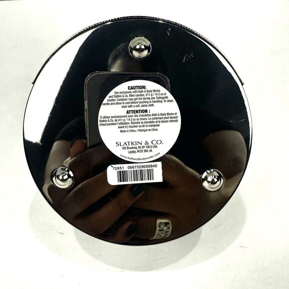 Slatkin & Co. Bath & Body Works Silver Snowman 3 Wick Candle Holder  7.5" Tall - Picture 9 of 10